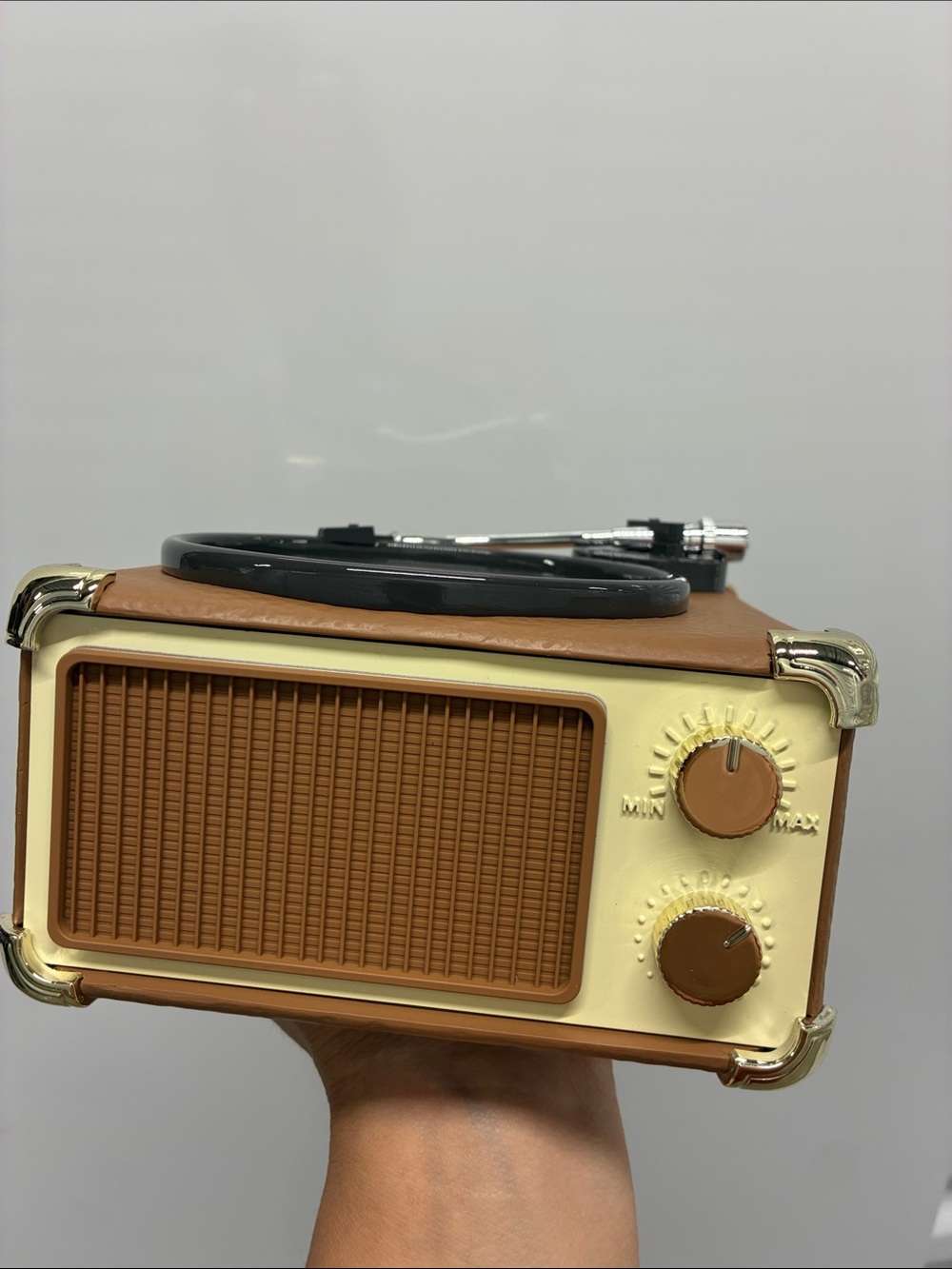 Record Player 3 wick candle holder